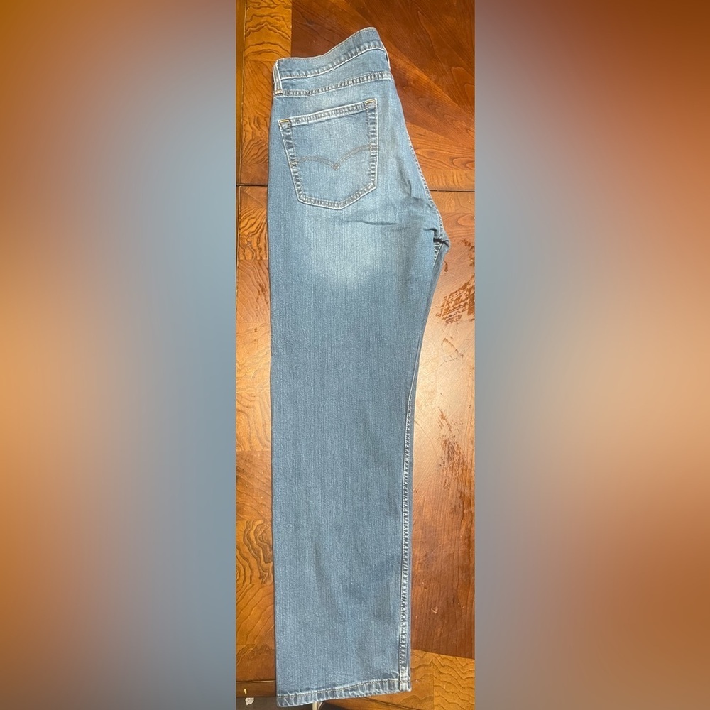 Levi's 505 Regular Fit Jeans Men's W36 L32 Light Wash Straight Leg Denim - Picture 4 of 6